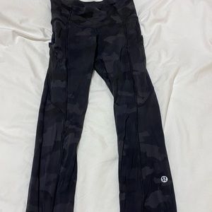 Lululemon black camo fast and free leggings